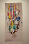 Ikarus, 2012, (vormals Tür vom Investment Painting), 210cm x 94cm, Acryl auf Baumwollcalicot + Glasgitter